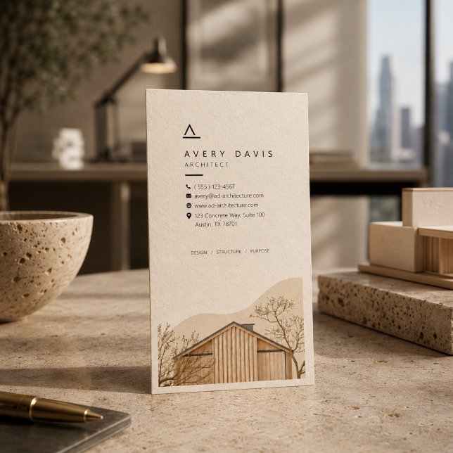 Modern Japandi Architect Business Card (Creator Uploaded)