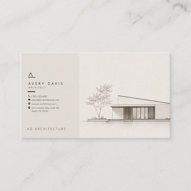 Modern Japandi Architect Business Card (Front)