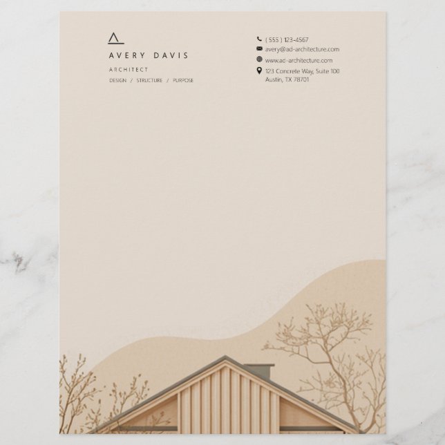 Modern Japandi Architect Letterhead (Front)