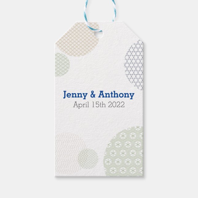Modern Japanese Paper Pattern Gift Tags (Front)