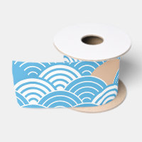 Modern Japanese Seigaiha Waves & Rising Sun