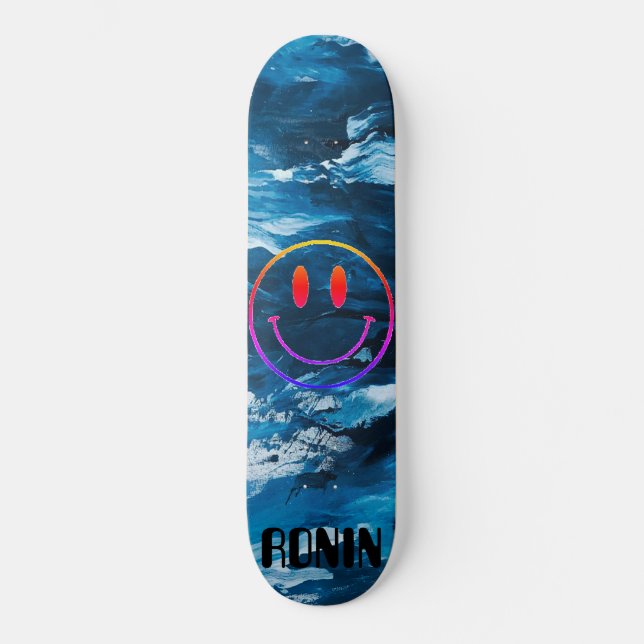 Modern Japanese Wave Rider Skateboard Deck (Front)