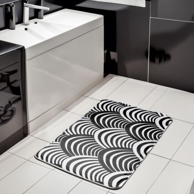 Modern Jazz Age Roaring Twenties Black and White Bath Mat (Creator Uploaded)