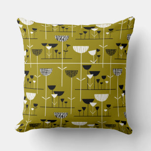 Modern Jazz - Gold Brown 988501 Throw Pillow