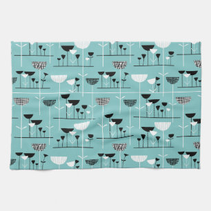 Modern Jazz - Light Blue 80C6C6 Kitchen Towel