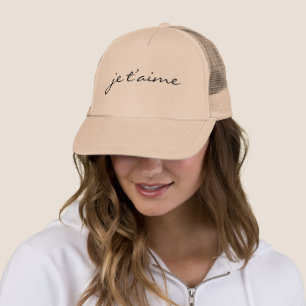 Modern je t’aime I Love You French Minimalist Trucker Hat