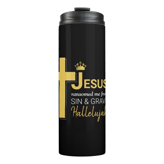 Modern JESUS RANSOMED ME Christian Thermal Tumbler (Front)