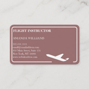 Modern Jet Airplane Flight Instructor Business Card