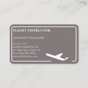 Modern Jet Airplane Flight Instructor  Business Card