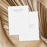 Modern Jewellery Earring Display Card<br><div class="desc">Create your own custom jewellery product display cards. Simply add your details for personalized product packaging. Features modern minimalist typography in black and white colour.</div>
