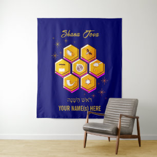 Modern Jewish New Year SHANA TOVA Tapestry