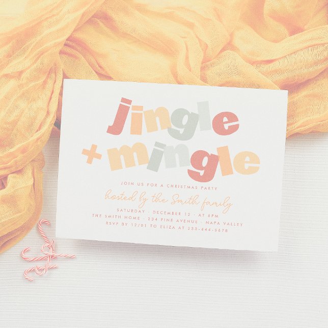Modern Jingle & Mingle Christmas Holiday Party Invitation (Creator Uploaded)