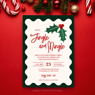 Modern Jingle Mingle Christmas Party Invitation