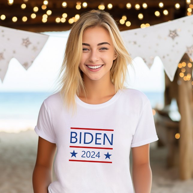 Modern Joe Biden 2024 with Patriotic Red Lines T-Shirt (Creator Uploaded)