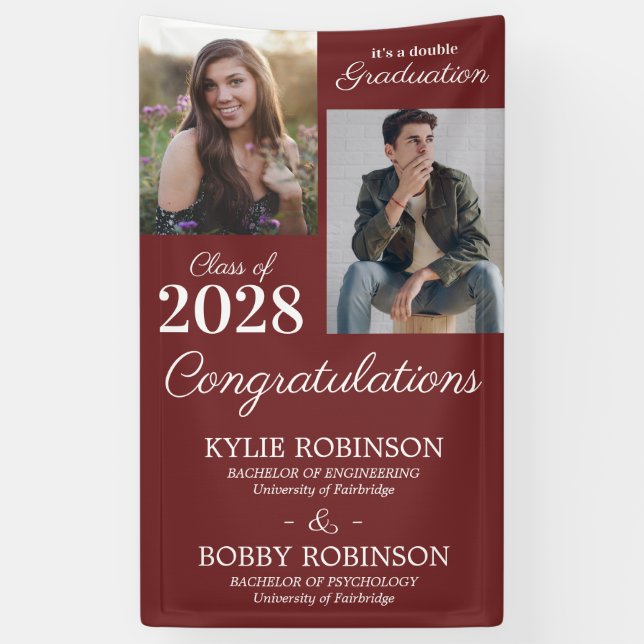 Modern Joint Graduation Party Banner (Vertical)