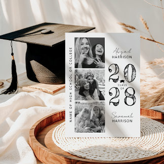 Modern Joint Graduation Photo Announcement