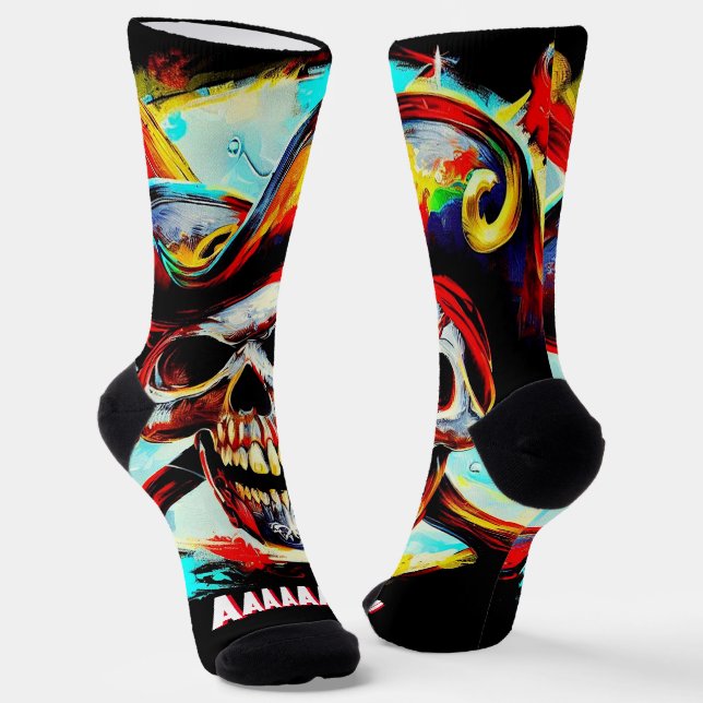 Modern Jolly Roger Socks (Angled)