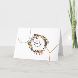 Modern Joy corporate logo holiday card Foliage
