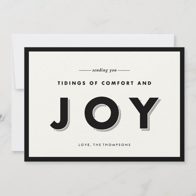 Modern Joy Holiday Greeting Card (Front)