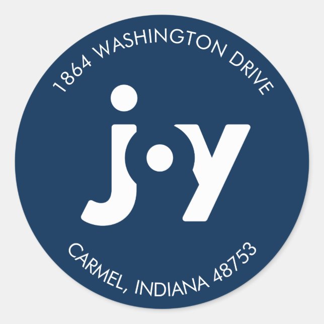 Modern Joy Navy Holiday Return Address Label (Front)