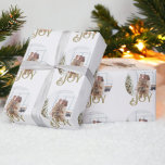 Modern Joy Photo Christmas Personalized Wrapping Paper<br><div class="desc">Modern muted sage green Joy Photo Template Christmas holiday wrapping paper - add your own photo to this great holiday paper from Ricaso</div>