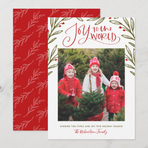 Modern Joy to the World Christmas Photo Holiday Card