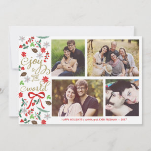 Modern Joy To The World Holidays Photo Card
