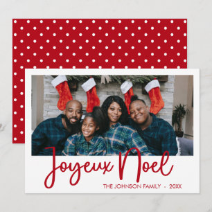 Modern Joyeux Noel Photo Holiday Card