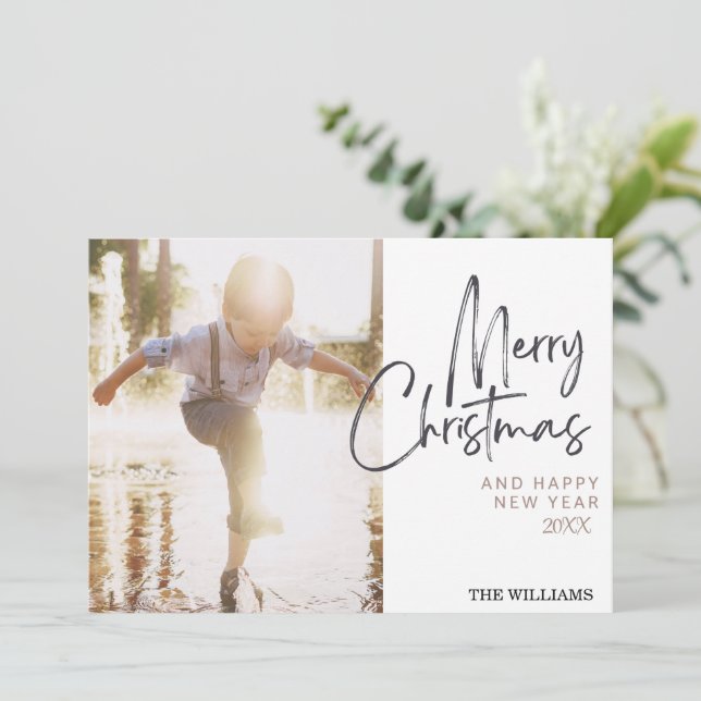 Modern Joyful Christmas Card (Standing Front)
