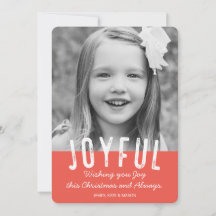 Modern Joyful Christmas Photo Card