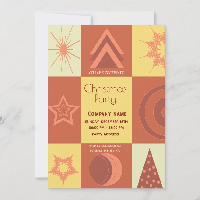 Modern joyful fun colour block company  party  invitation (Front)