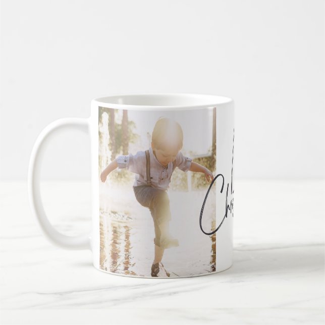 Modern Joyful Photo Mug (Left)