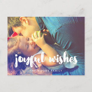 Modern Joyful wishes Holiday photo Postcard