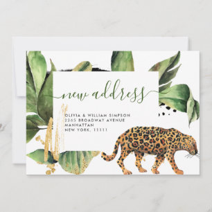 Modern Jungle Greenery Moving Announcement Card