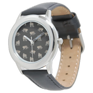 Modern Jungle Leopard Animals Black Pattern Watch