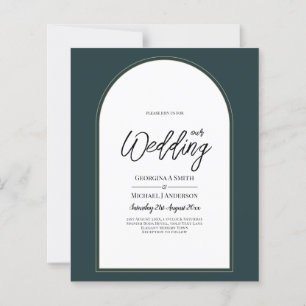 Modern JUNIPER Green Gold Wedding INVITE QR Code