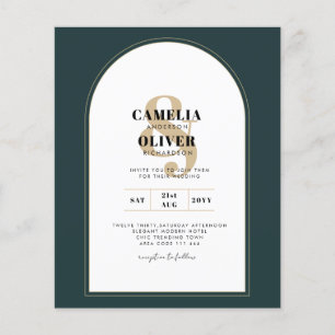 Modern JUNIPER Green Gold Wedding INVITE QR Code Flyer