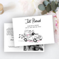 Modern Just Married Black & White Newly Weds Photo