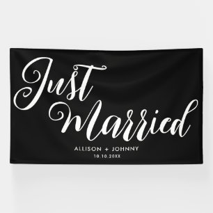 Modern Just Married Wedding Reception Simple Banner