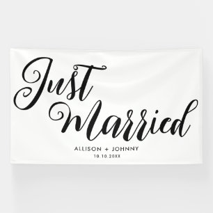 Modern Just Married Wedding Reception Simple Banner