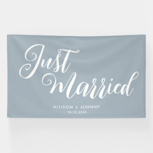 Modern Just Married Wedding Reception Simple Banner