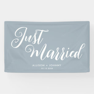 Modern Just Married Wedding Reception Simple Banner