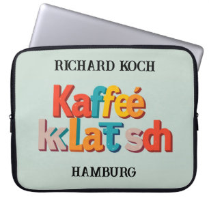 Modern Kaffeeklatsch German Heritage Custom Laptop Sleeve