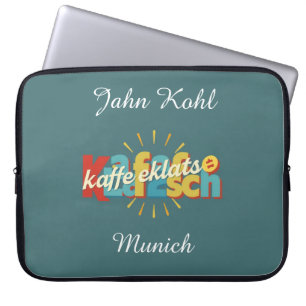 Modern Kaffeeklatsch German Heritage Personalized Laptop Sleeve