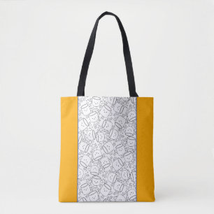 Modern Kawaii cups and stars doodle Tote Bag