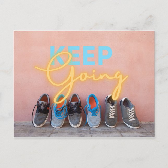Modern Keep Going Motivational  Postcard (Front)