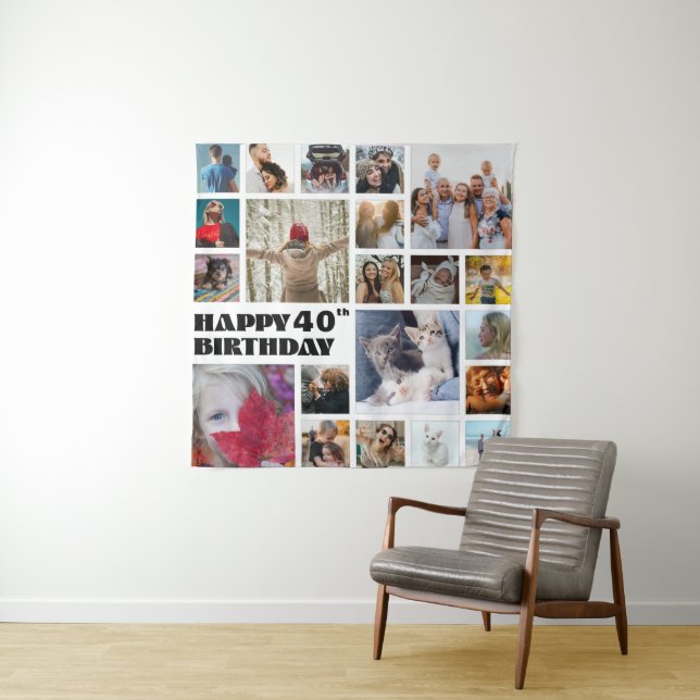 Modern Keepsake Any Age Photo Collage   Tapestry (In Situ)