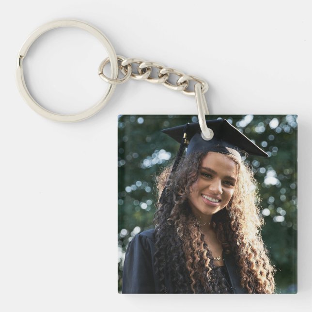 Modern Keepsake Graduate Photo Keychain (Front)