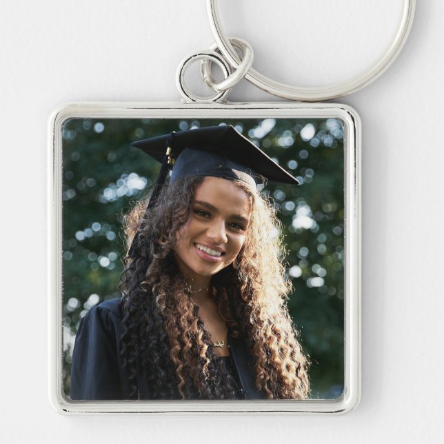 Modern Keepsake Graduate Photo Keychain (Front)