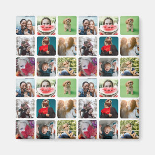 Modern Keepsake Photo Collage Pattern  Magnet
